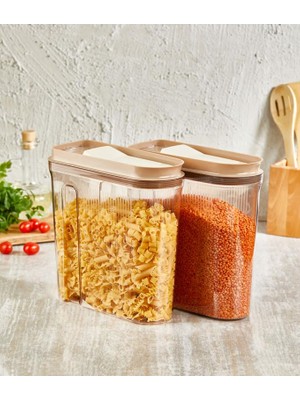 Frefly Store Vip Ahmet Luks Erzak Saklama Kabı, Şeffaf Bakır 2x4 Lt