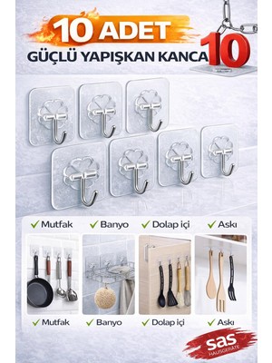 Frefly Store 10’lu Banyo Rafı Yapışkanı – Delmeden Şampuanlık ve Banyo Köşelik Montaj Aparatı | Güçlü Yapışkan Duvar Raf Sabitleme Aparatı