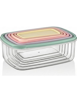 Frefly Store Ottohaus 6'lı Saklama Kabı Seti - Iç Içe Geçen Yer Tasarruflu - Çok Amaçlı Gıda Erzak Saklama Kabı Seti - Renkli Kapaklı Mutfak Organizeri (0.30 Lt - 2.90 Lt)