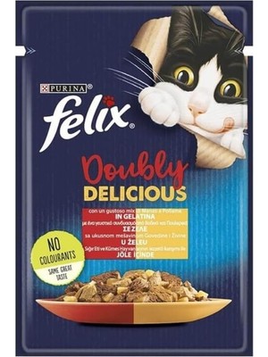 Frefly Store Felix Çifte Lezzet Yaş Kedi Maması, Sığır & Tavuklu, 85 G
