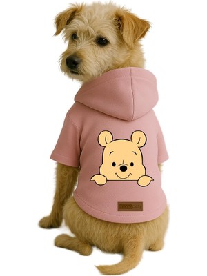 Frefly Store Monopetz Baskılı Içi Polarlı Köpek ve Kedi Kıyafeti & Elbisesi - Pembe Renk Kapüşonlu Hoodie B693E, S