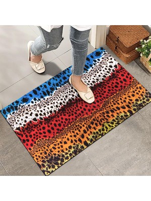 Frefly Store Monnhein Kapı Önü Paspası - Modern ve Şık Kapı Paspası | Ev, Ofis ve Dış Mekân Kullanımı Için (Renkli Leopar) 45X65