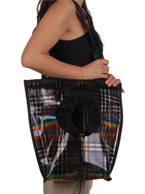 Frefly Store Glipet Omuz Askılı Şeffaf Kedi-Köpek Taşıma Çantası 41 * 39 * 14 cm 6 kg Blackroinbow