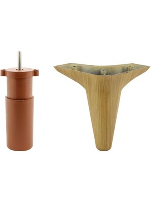 Frefly Store BADEM10 Aspen 6'lı Set Mobilya Tv Ünitesi Çekyat Koltuk Kanepe Destek Ayağı 12 cm Açık Ceviz Baza Ayak