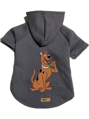 Frefly Store Monopetz Kapişonlu Polar Sweatshirt Köpek ve Kedi Kıyafeti & Elbisesi - Antrasit Scooby Doo M Beden