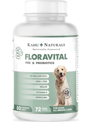 Frefly Store Kahu Naturals Floravital, Probiyotik ve Prebiyotik Desteği, 60 Tablet