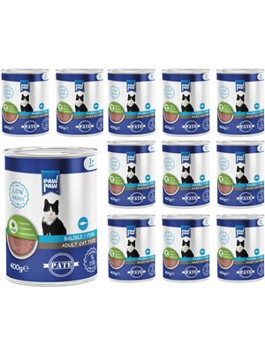Frefly Store Pawpaw Yetişkin Kedi Balıklı Pate 400 gr x 12 Adet