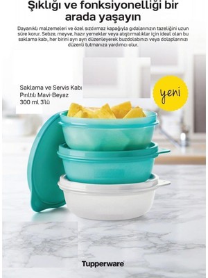 Frefly Store Tupperware Saklama ve Servis Kabı 3 Lü Set 300 ml