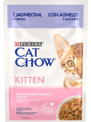 Frefly Store Purına Cat Chow Yavru Kediler Için Kuzu Etli Sebzeli Yaş Mama 85 Gram