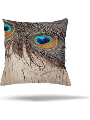 Frefly Store Pelangi Geometrik Batik Desen Gizli Fermuarlı Yastık Kılıfı, Kahverengi 45 x 45