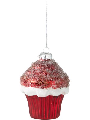 Frefly Store Mudo Home Red Cupcake Ağaç Süsü 10 cm