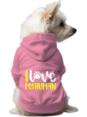 Frefly Store Mpz Pets Kedi ve Köpek Kıyafeti & Elbisesi Pembe Hoodie I Love Human Mavi L