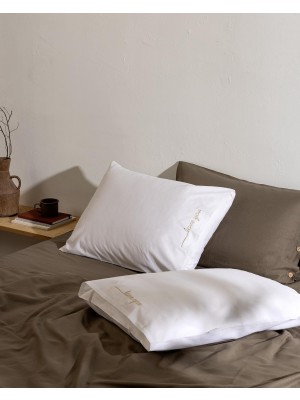 Frefly Store COEUR%100 Pamuk 2'li Yastık Kılıfı - Beyaz/bej