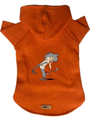 Frefly Store Monopetz Kapişonlu Polar Sweatshirt Köpek ve Kedi Kıyafeti & Elbisesi Turuncu IR005 L