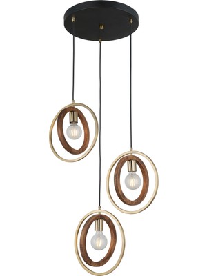 Frefly Store Lucea Fedo 3'lü Antik Lak Sıralı Avize 3XE27