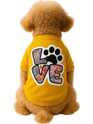 Frefly Store Mpz Pets Kedi ve Köpek Kıyafeti & Elbisesi Sarı Sweatshirt Renkli Love M