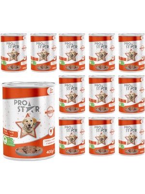 Frefly Store Prostar Yetişkin Köpek Tavuklu Pate 400 gr x 12 Adet