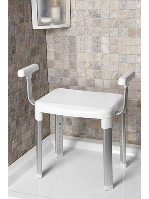Primanova Cappadocia Paslanmaz Alüminyum Kol Destekli Yaşlı Engelli Banyo Sandalyesi (130 kg Kapasite)