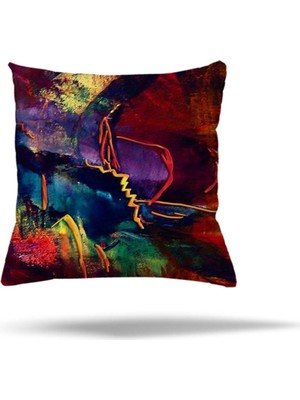 Frefly Store Pelangi Renk Geçişli Çizgili Desenli Gizli Fermuarlı Yastık Kılıfı Kırlent Kılıfı Koltuk Yastık Kılıfı, Kırmızı 45 x 45