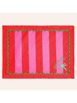 Frefly Store Nilüfer Pembe - Kırmızı Amerikan Servis 35X50 cm