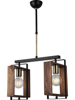 Frefly Store Lucea Kado Ikili Antik/siyah Boyalı Sıralı Avize 2 x E27