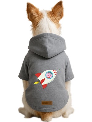 Frefly Store Monopetz Baskılı Içi Polarlı Köpek ve Kedi Kıyafeti & Elbisesi - Gri Renk Kapüşonlu Hoodie B6683 Xl