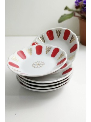 Frefly Store Porland 6 Adet Porselen Kahveci Kırmızı Çay Tabağı Por-Khv-Cay-6 TYBO465C7287L7G390