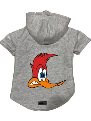 Frefly Store Monopetz Kapişonlu Polar Sweatshirt Köpek ve Kedi Kıyafeti & Elbisesi Gri Pica Pau Xs