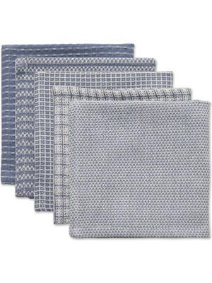 Frefly Store Dıı Everyday Kitchen Collection Karışık Bulaşık Bezi Seti, 12X12, Taş Yıkama Mavisi, 5 Adet