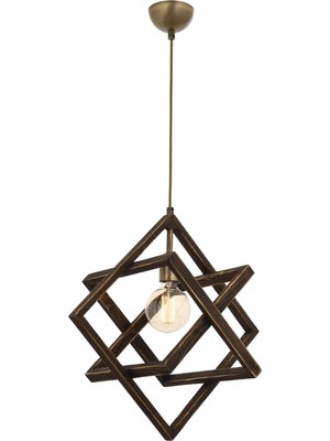 Frefly Store Avonni AV-60160-1E Eskitme Kaplama Modern Avize, E27, Ahşap, Metal, 30 cm
