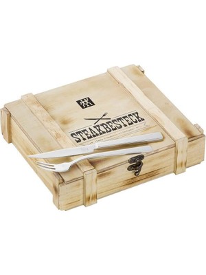 Frefly Store Zwilling Specials 12 Parça Et Çatal Bıçak Seti, Paslanmaz Çelik ve Ahşap, Metalik Gri ve Ahşap