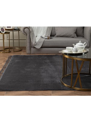 Frefly Store Madame Coco Carol Saçaklı Halı Antrasit