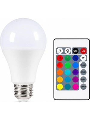 Frefly Store Suwors Kumandalı Rgb LED Ampul 9W E27 – Renk Değiştiren Uzaktan Kumandalı Dekoratif Akıllı Işık – Beyaz/gün Işığı/rgb Modlu