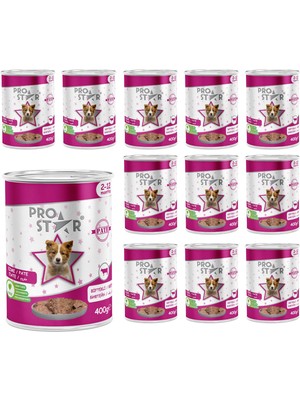 Frefly Store Prostar Yavru Köpek Biftekli Pate 400 gr x 12 Adet