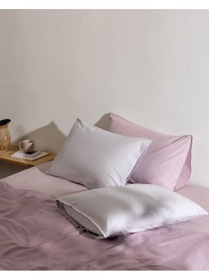 Frefly Store MARION%100 Pamuk 2'li Yastık Kılıfı - Gri/beyaz