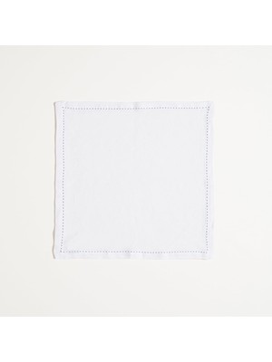 Frefly Store Nilüfer Ajurlu KETEN%100 Keten Peçete 40X40 cm Beyaz