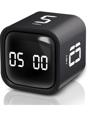 Frefly Store Gworke Gt-1 Pomodoro Zamanlayıcı Küp, Flip Timer, Öğrenci Ders Çalışma Saati, 5/10/30/60 Dk & Özel Geri Sayım, USB Şarjlı, Sessiz/titreşimli Alarm, Mutfak Kronometresi - Siyah