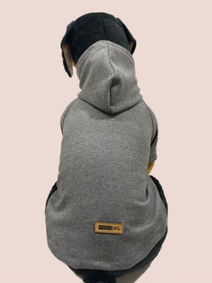 Frefly Store Monopetz Kapişonlu Sweatshirt Köpek ve Kedi Kıyafeti - Düz Gri L Beden