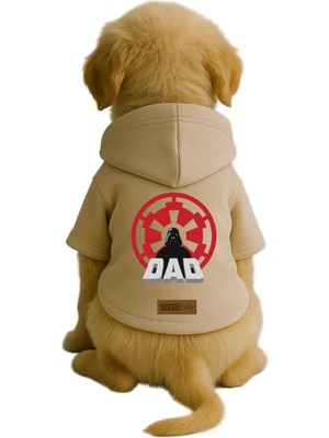 Frefly Store Monopetz Baskılı Içi Polarlı Köpek ve Kedi Kıyafeti & Elbisesi - Bej Renk Kapüşonlu Hoodie BD5FB, 5xl