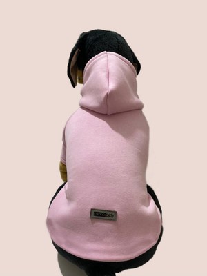 Frefly Store Monopetz Kapişonlu Sweatshirt Köpek ve Kedi Kıyafeti - Düz Pembe Xs Beden