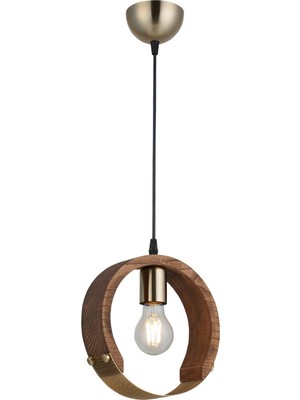 Frefly Store Lucea Maya Tekli Ahşaplı Antik Avize 1 x E27