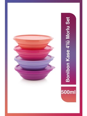Frefly Store Tupperware Tupperware Bonibon Kase 4'lü Morlu Set 500 ml 4542SERI