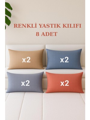 Frefly Store Formeya 8 Adet Kapaklı Yastık Kılıfı 4 Farklı Renk