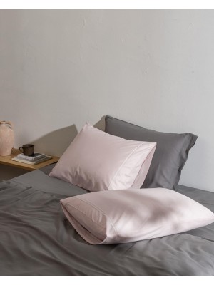 Frefly Store Modena Kopanakili 2'LI%100 Pamuk Yastık Kılıfı - Pudra/beyaz