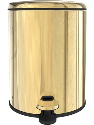 Primanova Cigo Metal Pedallı Çöp Kovası 6 Lt - Sarı Gold Iç Kısım Siyah