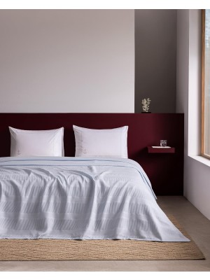 Frefly Store Mathilda King SIZE%100 Pamuk Karde Düz Pike Takımı - Mavi/bej