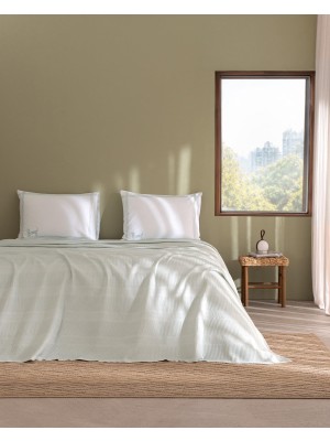 Frefly Store Mathilda King SIZE%100 Pamuk Karde Düz Pike Takımı - Mint Yeşili