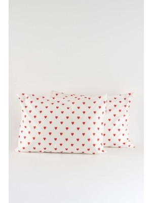 Frefly Store Soley Hearts 50X70 2'li Yastık Kılıfı, Kırmızı