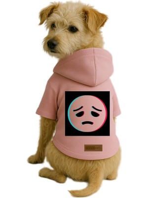 Frefly Store Monopetz Baskılı Içi Polarlı Köpek ve Kedi Kıyafeti & Elbisesi - Pembe Renk Kapüşonlu Hoodie Befad, 2xl