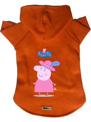 Frefly Store Monopetz Kapişonlu Polar Sweatshirt Köpek ve Kedi Kıyafeti & Elbisesi Turuncu Peppa Pig Xl